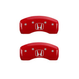 MGP 4 Caliper Covers Engraved Front Honda Engraved Rear H Logo Red finish silver ch 20219SHOHRD