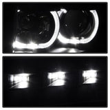 Xtune Ford F150 09-14 Projector Headlights Halogen Model Only LED Halo Black PRO-JH-FF15009-CFB-BK 9032226
