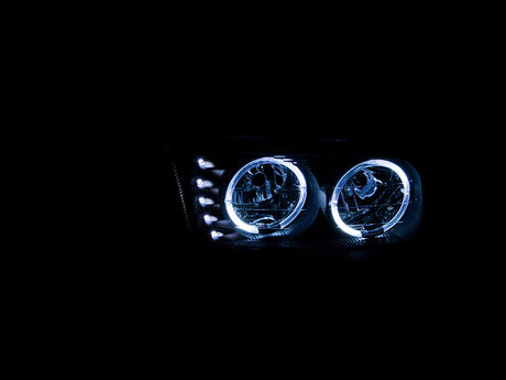 ANZO 1999-2006 Gmc Sierra 1500 Crystal Headlights w/ Halo and LED Black 111207