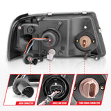 ANZO 2001-2011 Ford Ranger Crystal Headlights w/ Light Bar Chrome Housing 111512