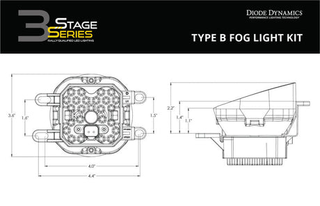 Diode Dynamics SS3 Max Type B Kit ABL - White SAE Fog DD7001