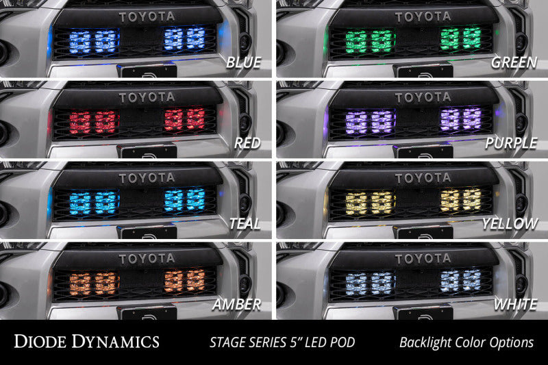 Diode Dynamics 14-23 Toyota 4Runner SS5 Stealth Grille LED 4-Pod Kit - Pro White Combo DD7544