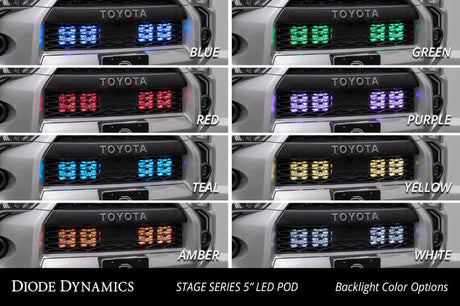 Diode Dynamics 14-23 Toyota 4Runner SS5 Stealth Grille LED 4-Pod Kit - Pro White Combo DD7544