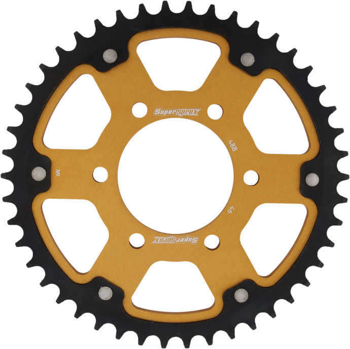 SUPERSPROX Rear Stealth Sprocket Alu/Stl 46t-530 Gld Kaw RST-488-46-GLD