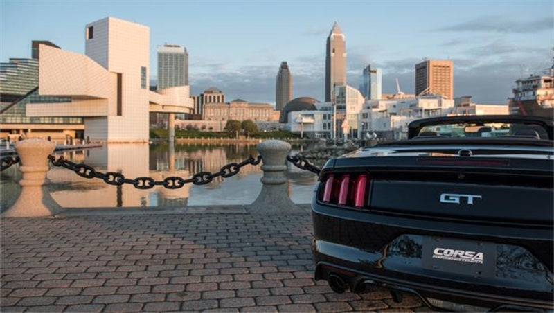 Corsa 15-16 Ford Mustang GT Convertible 5.0L V8 Black Sport Cat-Back Dual Rear Exit 14341BLK