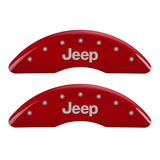 MGP 4 Caliper Covers Engraved Front & Rear JEEP Red finish silver ch 42012SJEPRD