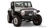 Bushwacker 07-18 Jeep Wrangler Flat Style Flares 4pc Fits 2-Door Sport Utility Only - Black 10919-07
