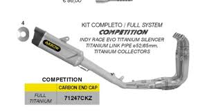 71247CKZ Arrow COMPETITION Full Titanium full system for YZF R1 2017-2025