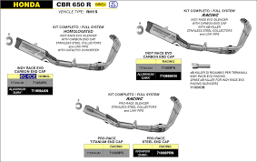71069PR Arrow CBR650R /CB 650 R 2024- 2025 2026 Pro-Race Racing Full Exhaust TITANIUM PRO-RACE SILENCER + STAINLESS STEEL COLLECTORS
