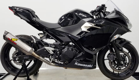 Graves motorsports escape deslizante cat back titanio ninja ex400/z400 18-23 EXK-18EX4-CBST