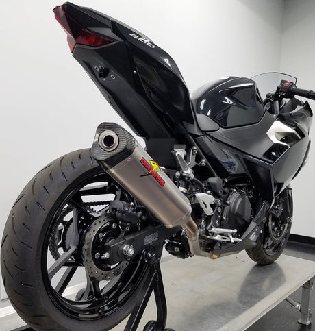 Graves motorsports escape deslizante cat back titanio ninja ex400/z400 18-23 EXK-18EX4-CBST