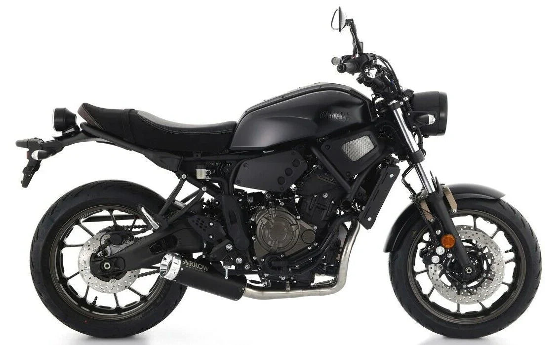 74509RBA  Arrow Rebel Slip-on Exhaust, Aluminum End Cap for Yamaha XSR700 21-25
