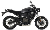 74509RBA  Arrow Rebel Slip-on Exhaust, Aluminum End Cap for Yamaha XSR700 21-25