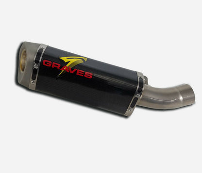 Graves motorsports kawasaki zx-6r cat-back slip-on carbon exhaust  2019-2021