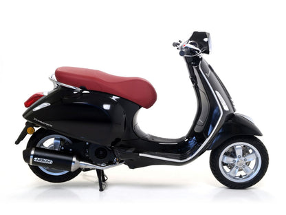 Arrow Vespa Primavera I-Get 125'17/18 Homolog. Aluminium Dark Urban Sil.With Stainless Steel Dark End Cap For Arrow Collector 53520ann