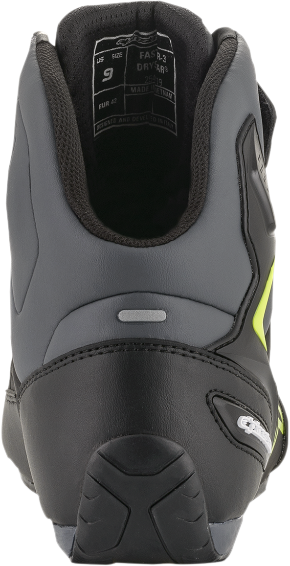 Zapatos ALPINESTARS Faster-3 Drystar - Negro/Gris/Amarillo - US 10 2540719175-10 