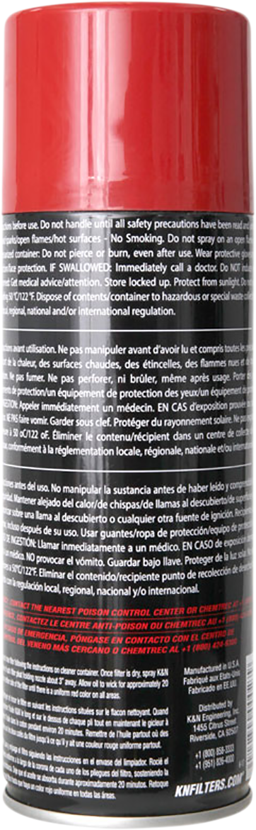 Aceite para filtro de aire K &amp; N - 12.25 oz. peso neto. -Aerosol 99-0516 