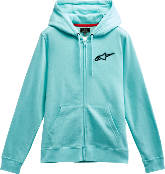 Sudadera con capucha y cremallera ALPINESTARS Ageless para mujer - Aqua claro/Negro - Mediana 1232518007212M 