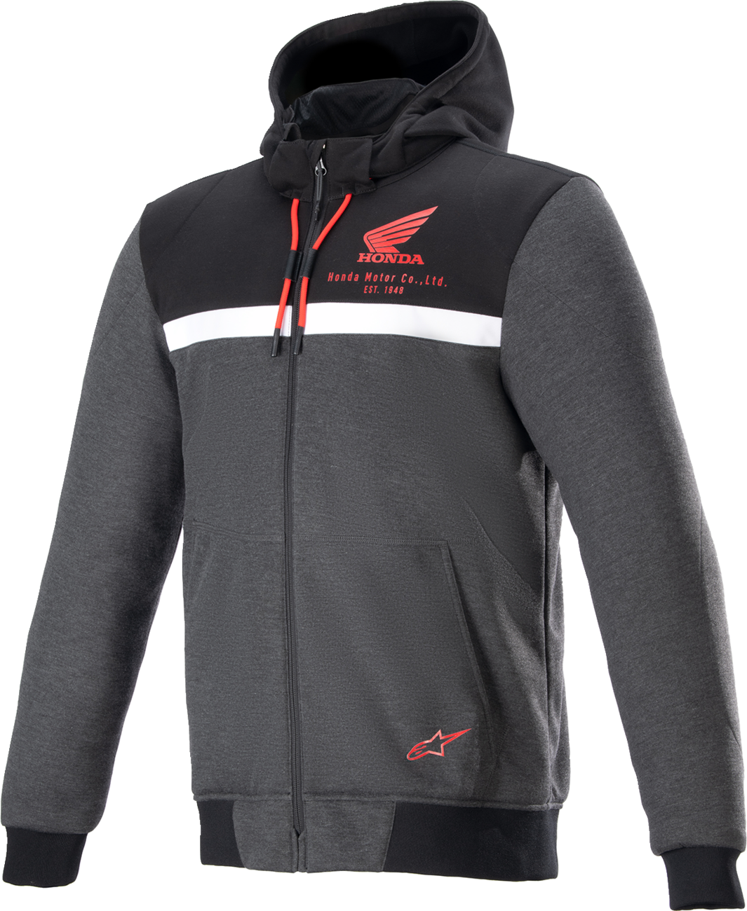 Sudadera con capucha ALPINESTARS Honda Chrome Street - Negro/Gris/Rojo - 4XL 4201323-1908-4X 