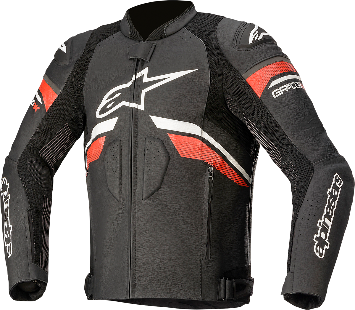 Chaqueta de cuero ALPINESTARS GP Plus R v3 Rideknit - Negro/Blanco/Rojo - US 38 / EU 48 3100321-1304-48 
