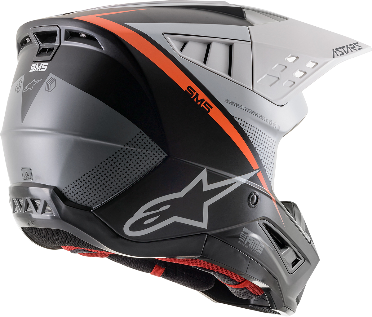 ALPINESTARS SM5 Helmet - Rayon - Black/White/Orange - XL 8304121-1242-XL