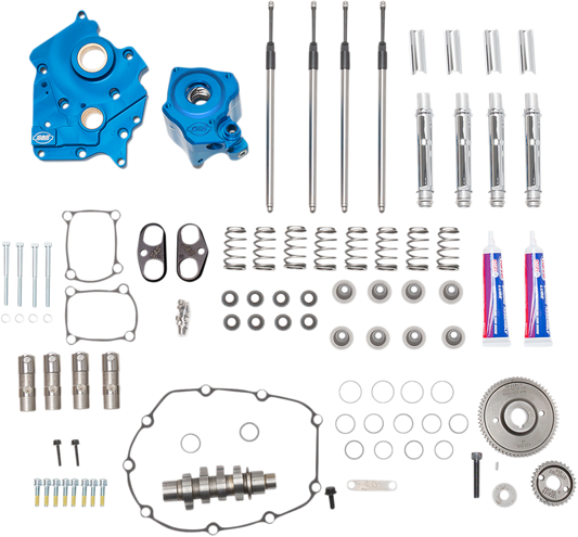 S&S CYCLE Cam Chest Kit with Plate M8 - Gear Drive - Oil Cooled - 550 Cam - Chrome Pushrods 310-1083A