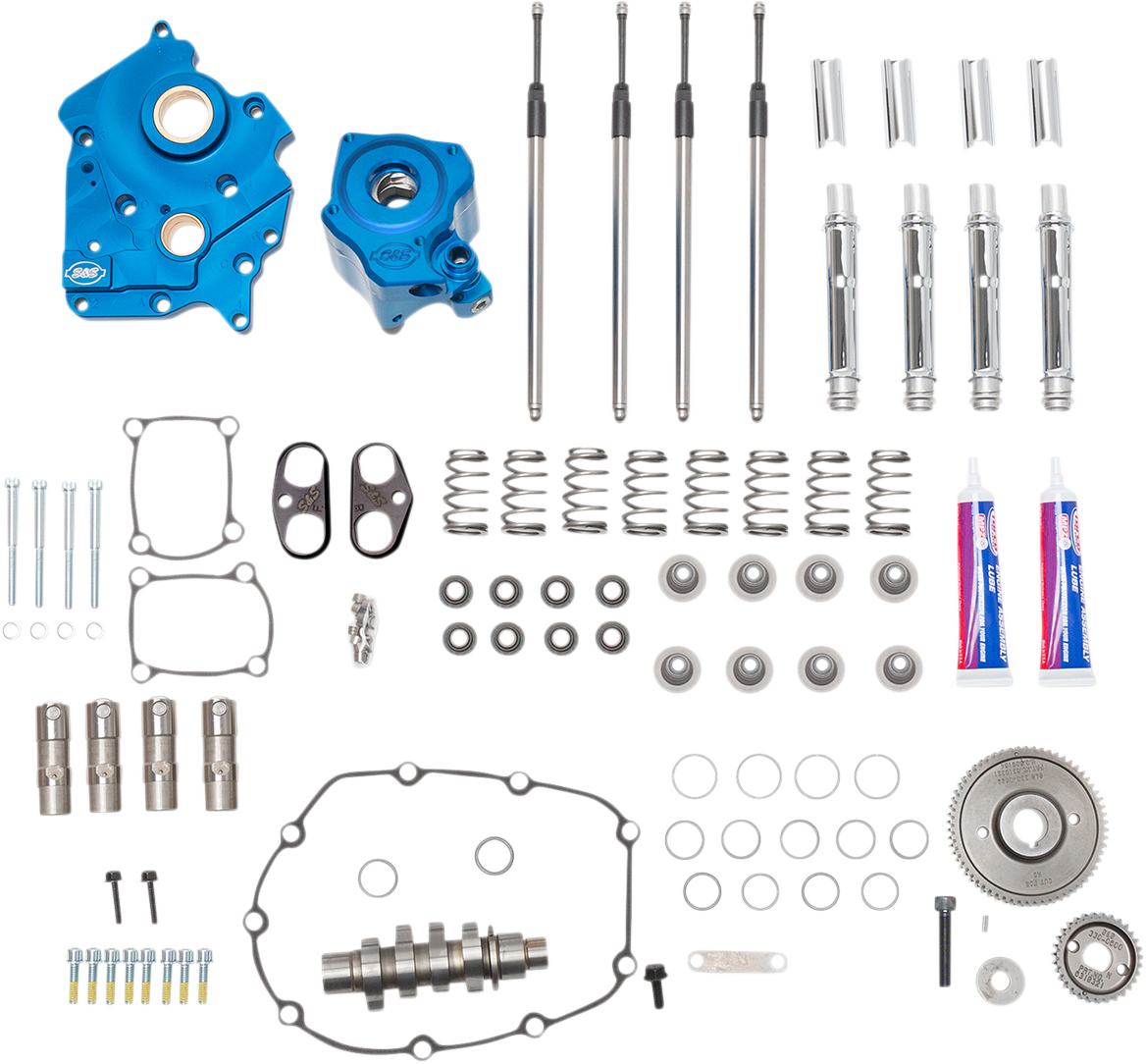 S&S CYCLE Cam Chest Kit with Plate M8 - Gear Drive - Oil Cooled - 550 Cam - Chrome Pushrods 310-1083A