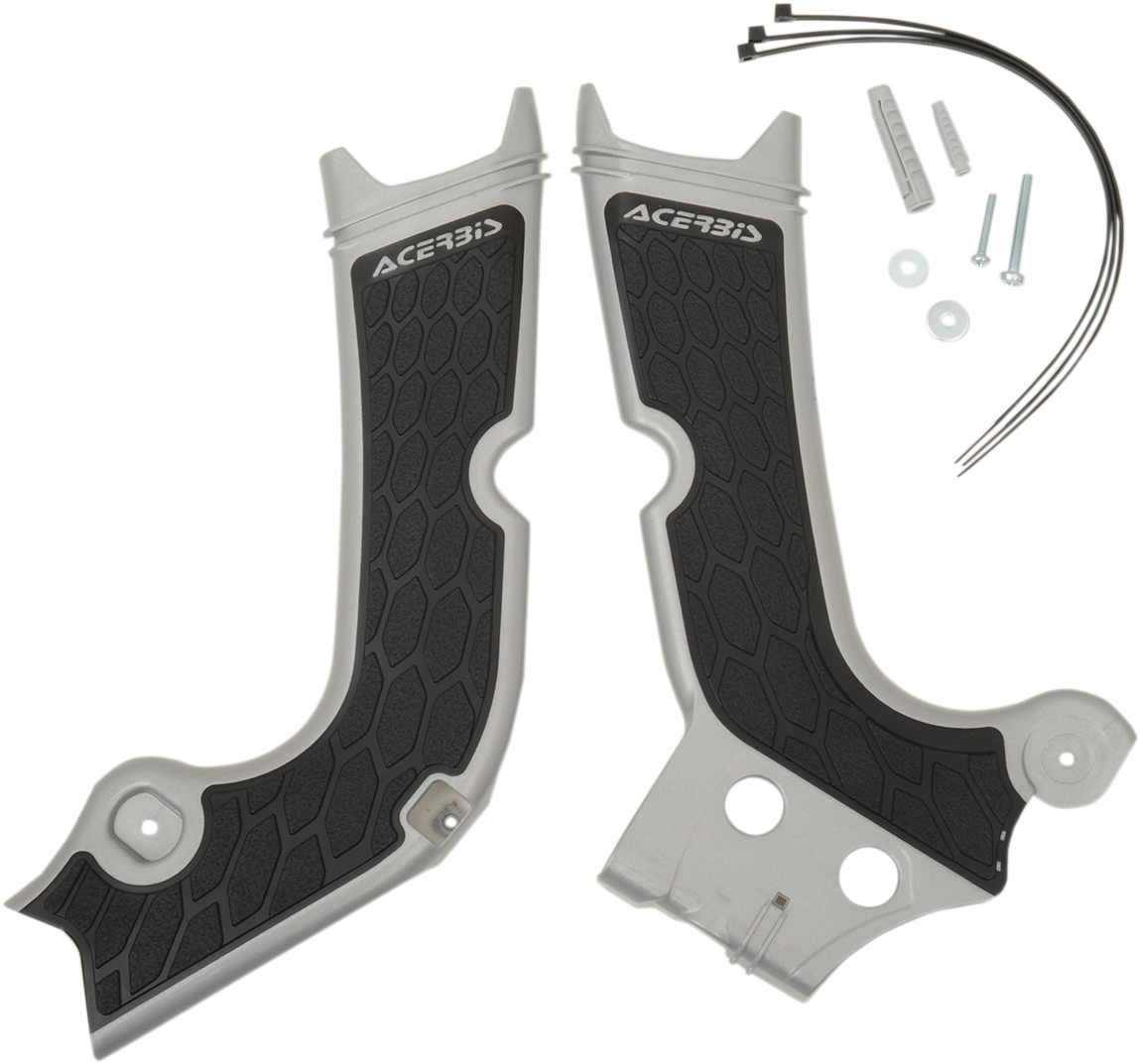 ACERBIS X-Grip Frame Guards - Silver/Black 2630711015