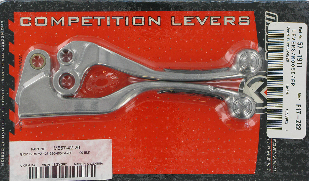 MOOSE RACING Lever Set - Competition - Black 1SGYG62