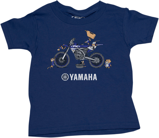FACTORY EFFEX Camiseta Yamaha Pit Crew para niños pequeños - Azul - 3T 22-83222 