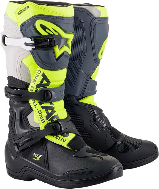 ALPINESTARS Tech 3 Boots - Black/Gray/Yellow Fluorescent - US 8 2013018-1055-8