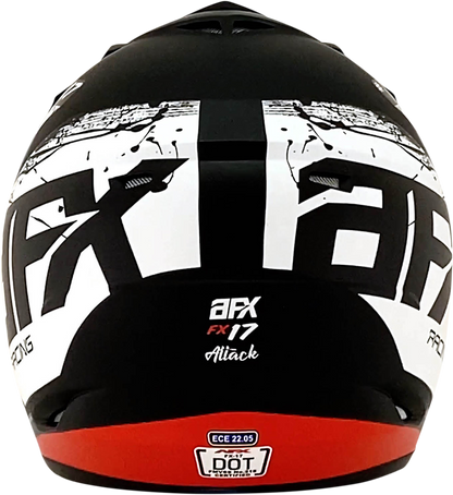 AFX FX-17 Helmet - Attack - Matte Black/Red - Medium 0110-7150