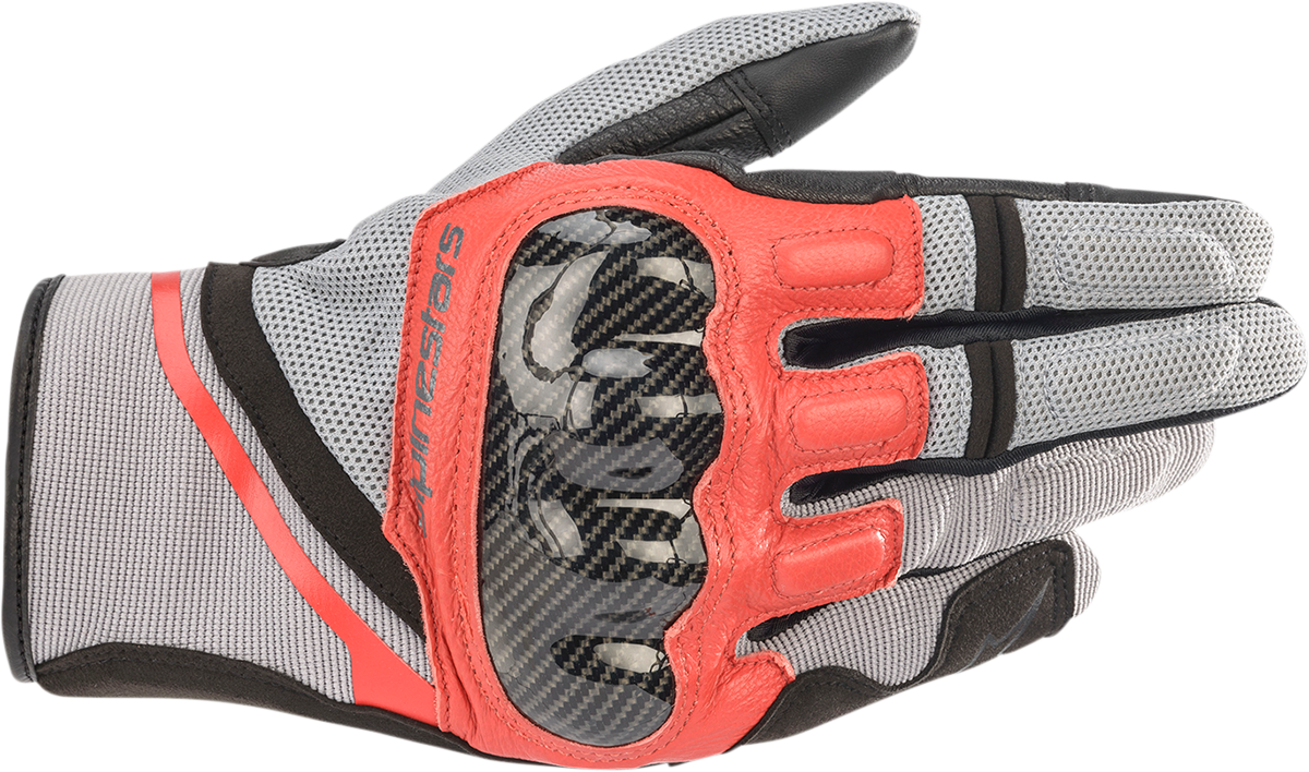 ALPINESTARS Chrome Gloves - Ash Gray/Black/Bright Red - Large 3568721-9203-L