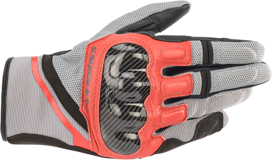 ALPINESTARS Chrome Gloves - Ash Gray/Black/Bright Red - Large 3568721-9203-L