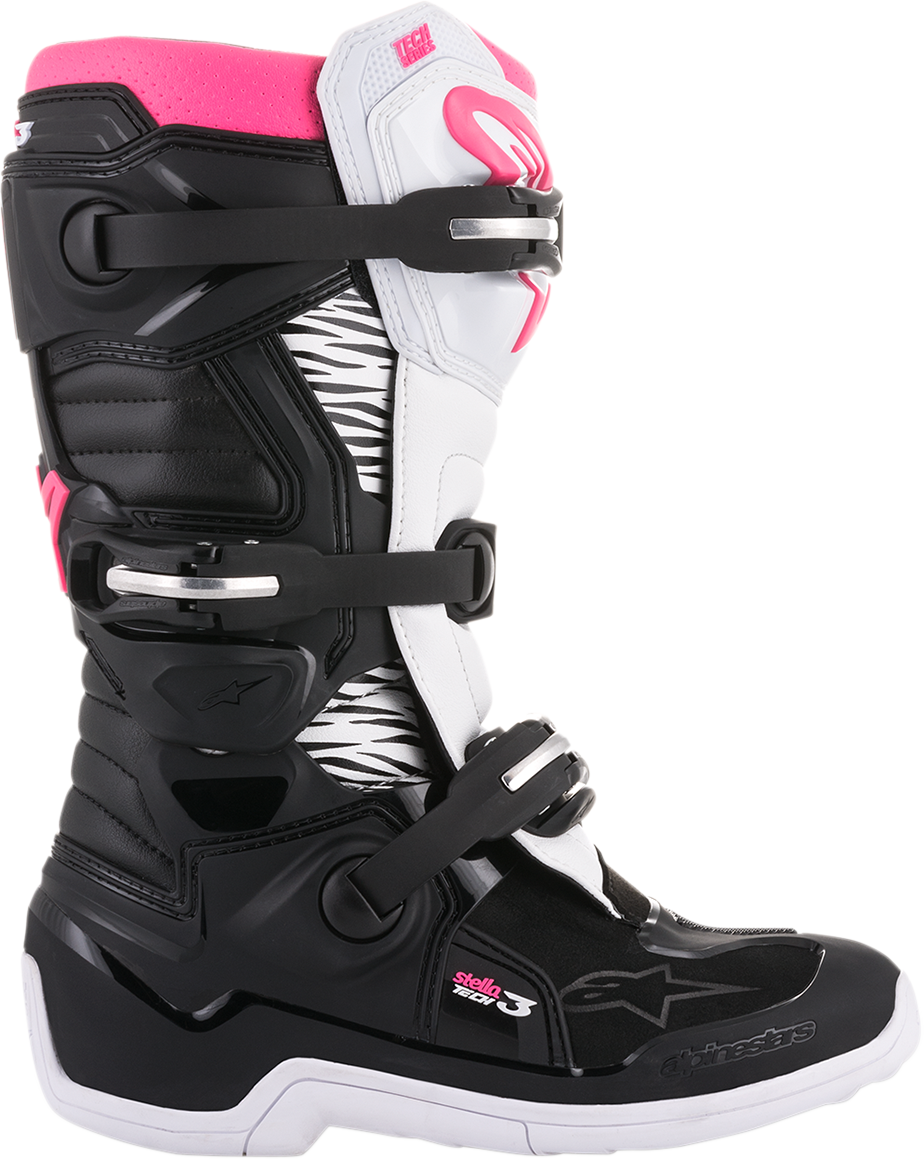 Botas ALPINESTARS Stella Tech 3 - Negro/Blanco/Rosa - US 8 2013218-130-8 