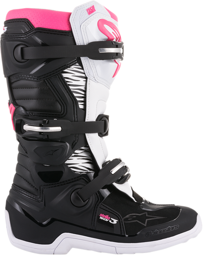 Botas ALPINESTARS Stella Tech 3 - Negro/Blanco/Rosa - US 8 2013218-130-8 