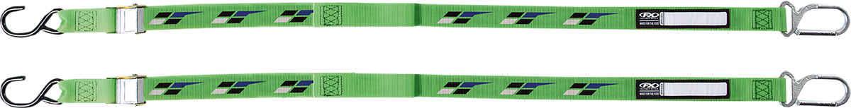 FACTORY EFFEX Tie-Downs - Black/Green - Kawasaki 22-45182