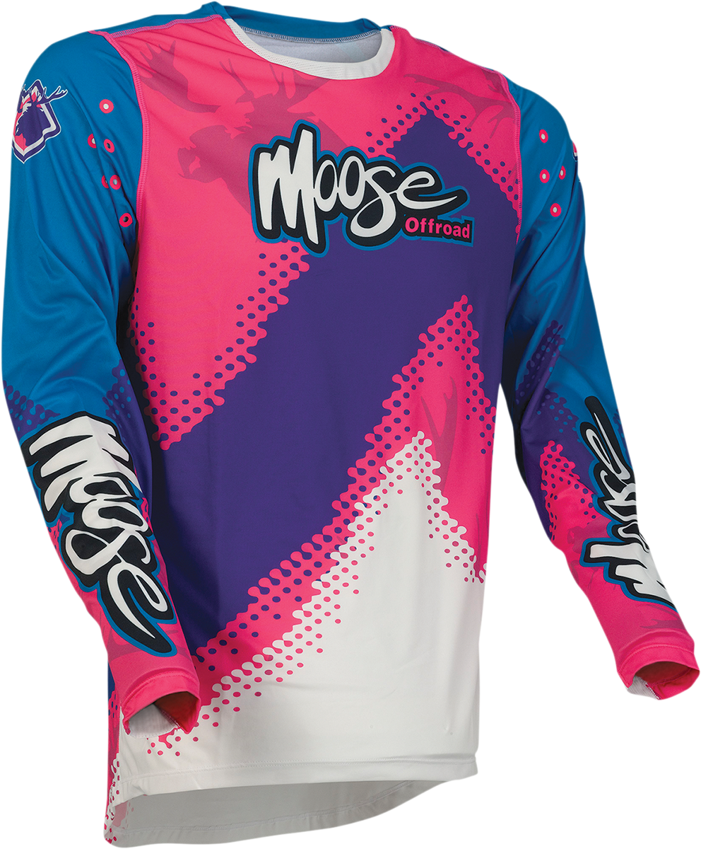 MOOSE RACING Agroid Jersey - Pink/Blue/Purple - Large 2910-6382