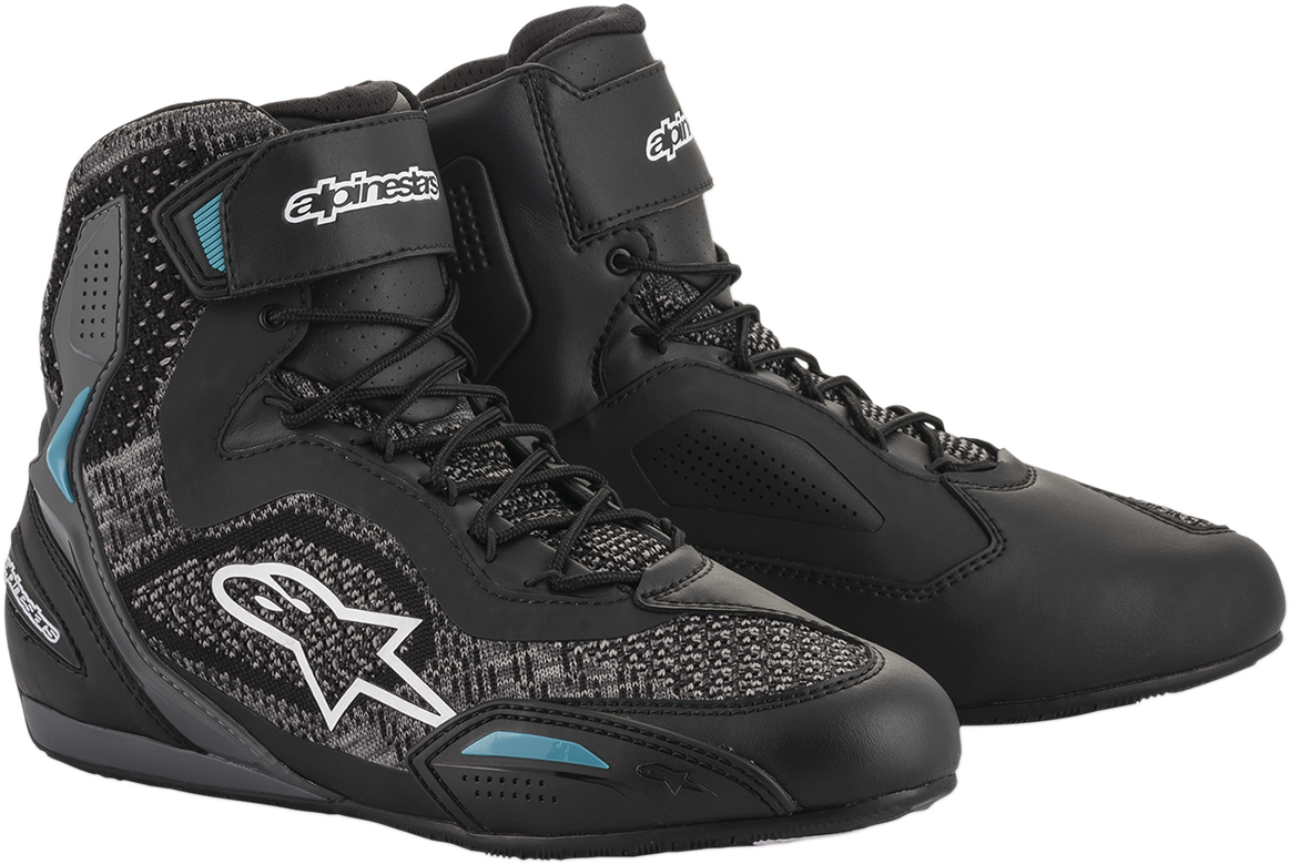 ALPINESTARS Stella Faster-3 Rideknit Shoes - Black/Teal - Size 5.5 251052011706