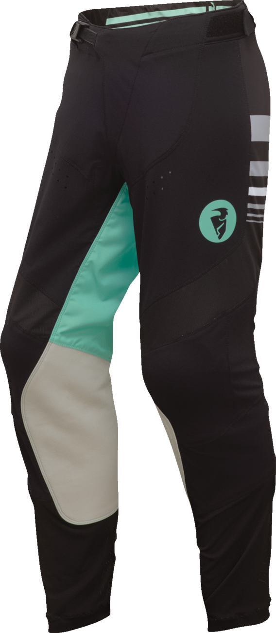 THOR Women's Prime Blaze Pants - Black/Mint - 7/8 2902-0352