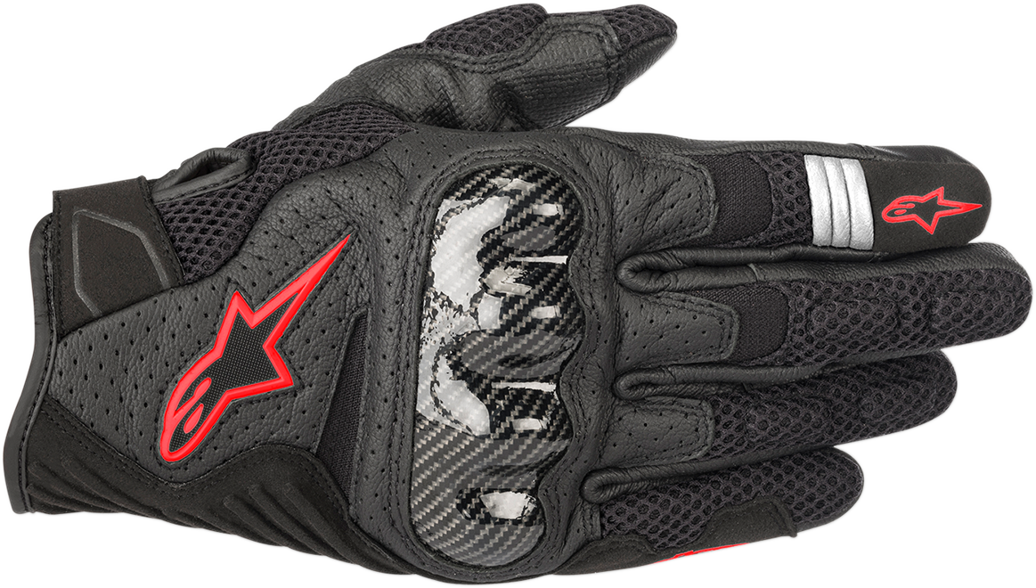 Guantes ALPINESTARS SMX-1 Air V2 - Negro/Rojo fluo - Medianos 3570518-1030-M