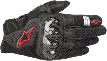 Guantes ALPINESTARS SMX-1 Air V2 - Negro/Rojo fluo - Medianos 3570518-1030-M