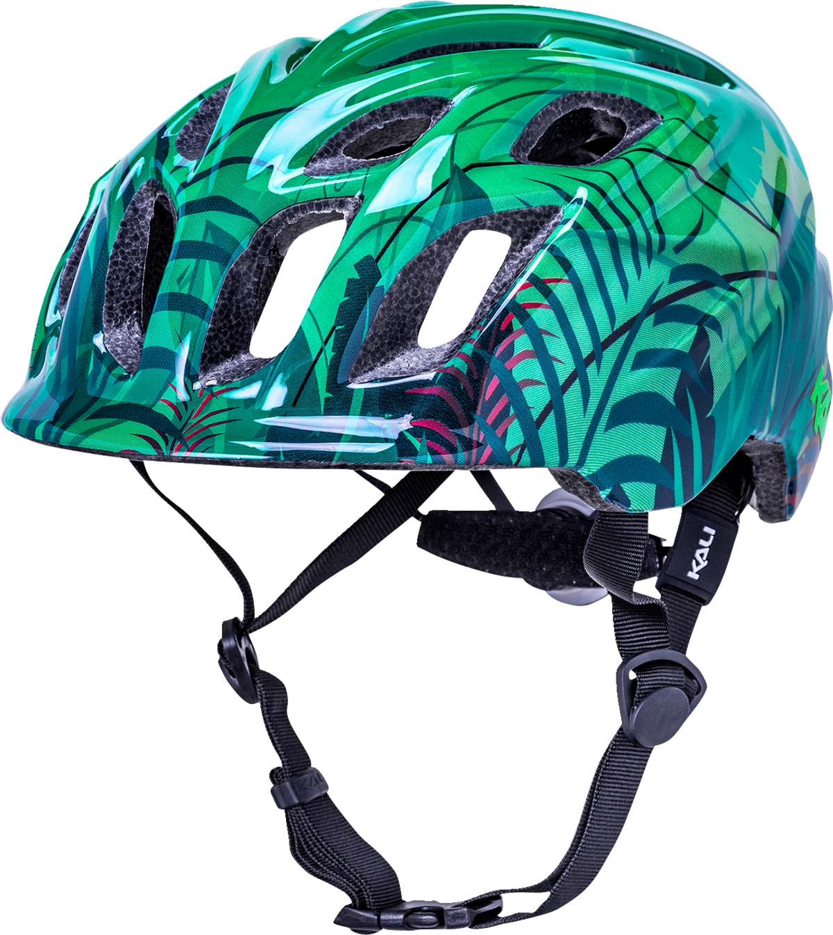 KALI Child Chakra Lighted Helmet - Jungle - Gloss Green - XS 0221022214