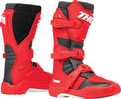 THOR Youth Blitz XR Boots - Red/Charcoal - Size 1 3411-0752