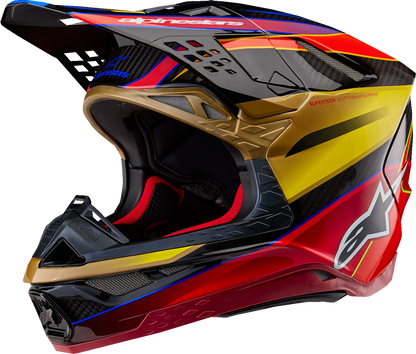 ALPINESTARS Supertech M10 Helmet - Era - MIPS® - Gloss Gold/Yellow/Rio Red - Small 8301223-5938-S