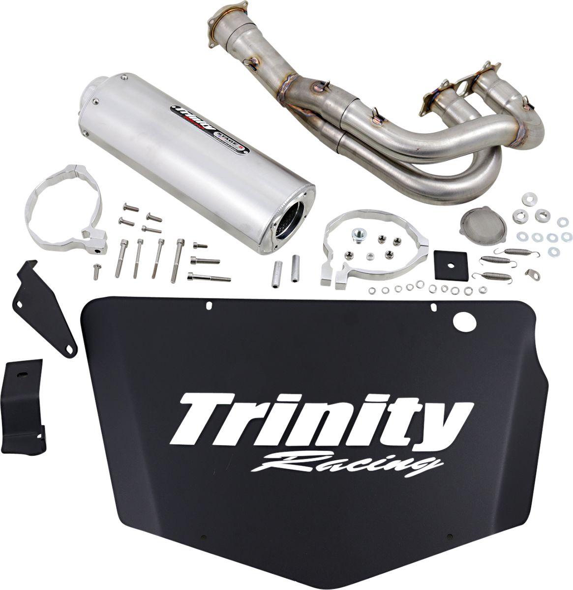 TRINITY RACING Single Stinger Exhaust - Brushed TR-4172F