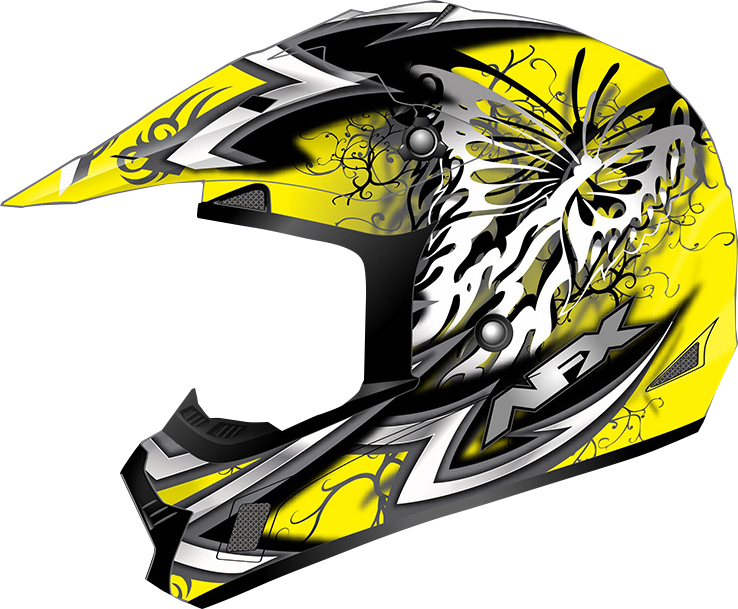 Casco AFX FX-17 - Mariposa - Amarillo mate - XS 0110-7131 