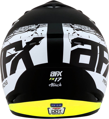 AFX FX-17Y Helmet - Attack - Matte Black/Hi-Vis Yellow - Large 0111-1416