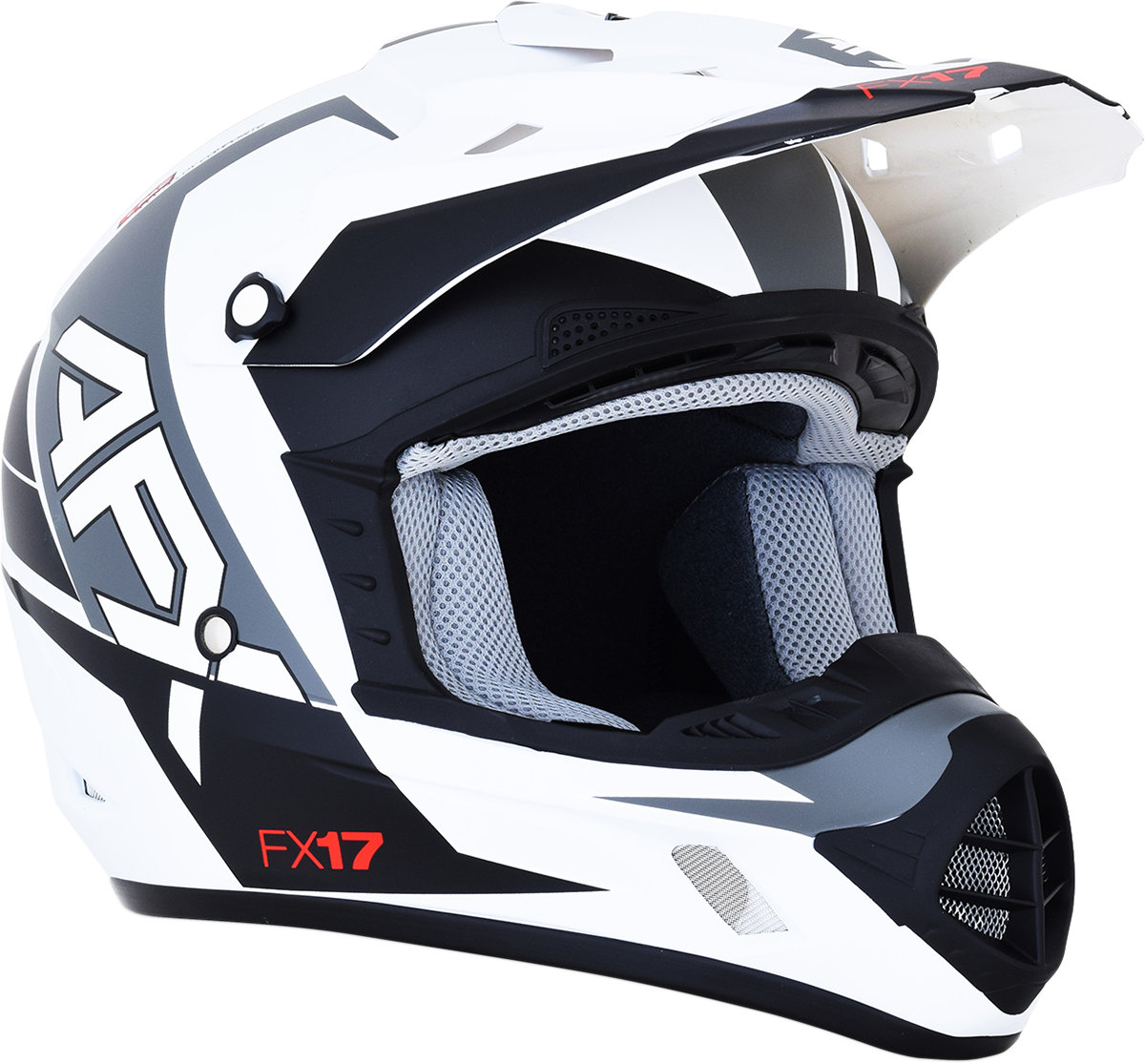 AFX FX-17 Helmet - Aced - Matte White/White - Large 0110-6496