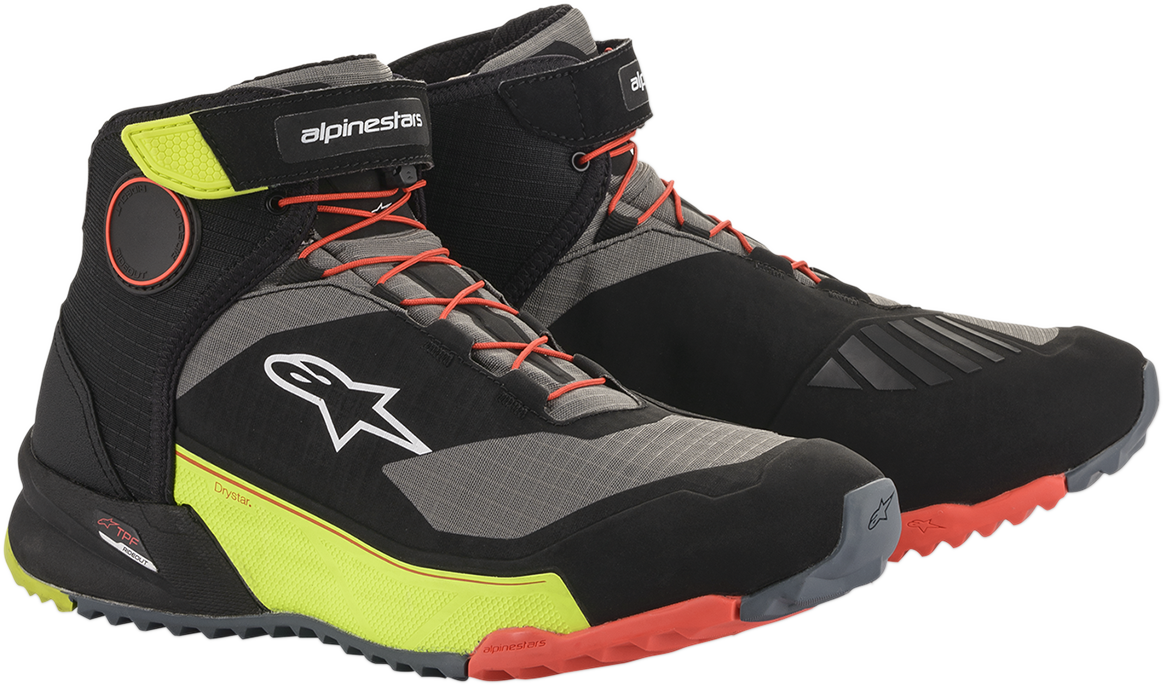 Zapatos ALPINESTARS CR-X Drystar - Negro/Rojo/Amarillo Fluorescente - US 10.5 2611820153811